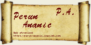 Perun Ananić vizit kartica
